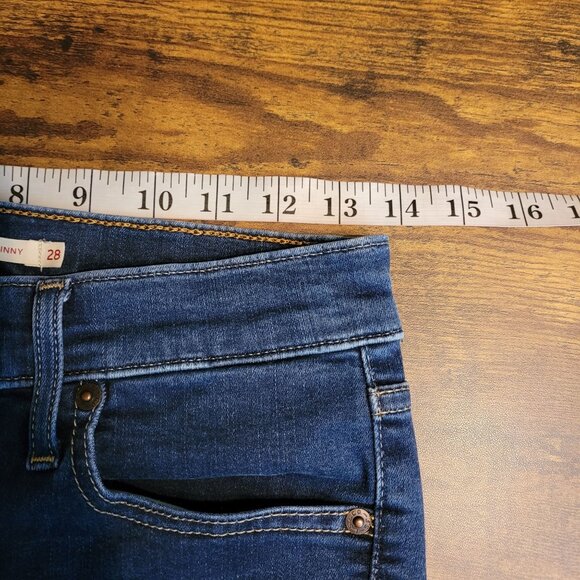 Levi's Jeans Size 28 Mile High Super Skinny Stretch Dark Wash Denim Western - Picture 7 of 11